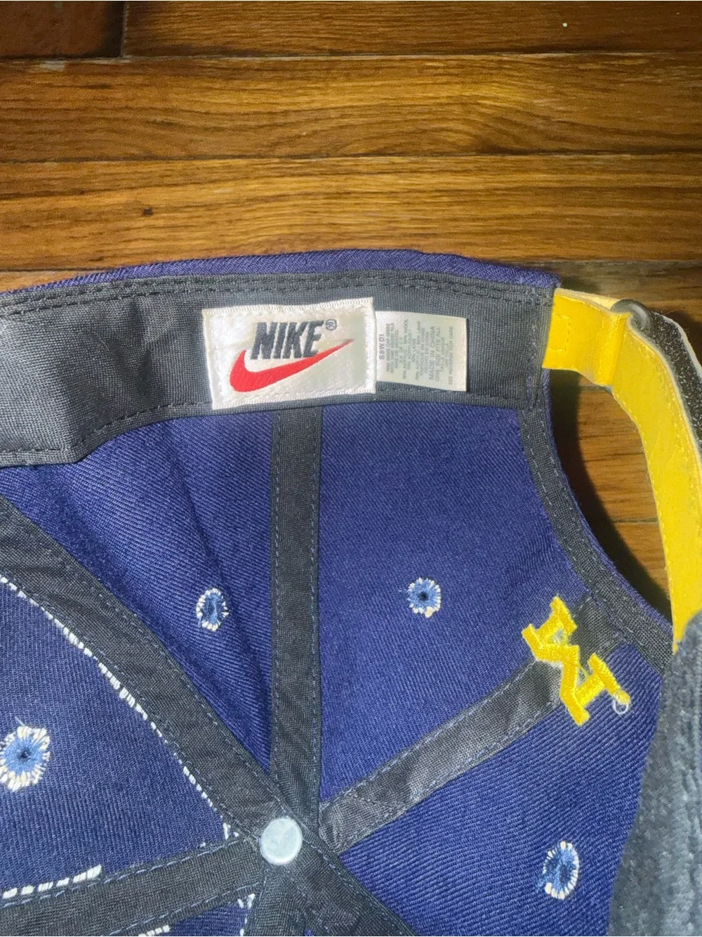 Nike Navy and Yellow Michigan Baseball Cap